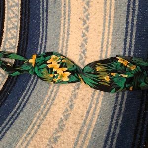 Motel rocks green palm print bikini bandeau top